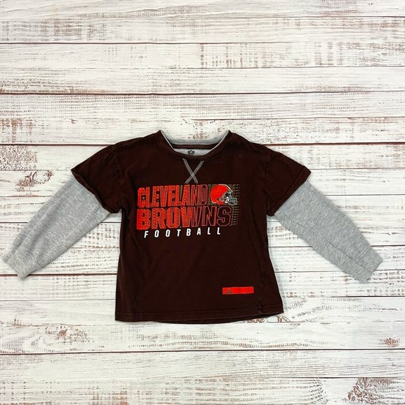 Boys Cleveland Browns NFL Licensed Game Day Long Sleeve Tee - Picture 1 of 4